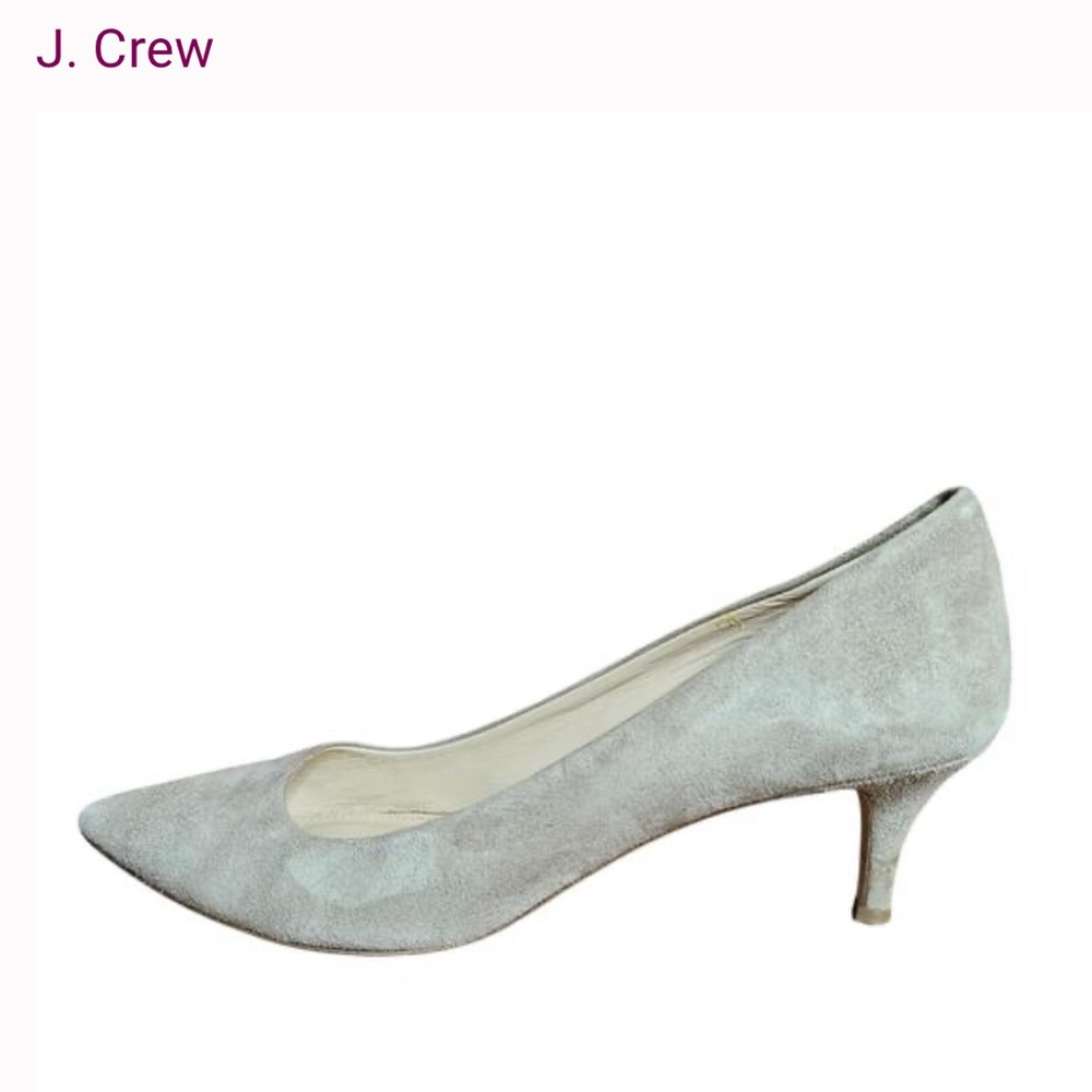 J. Crew Women's Light Gray Suede kitten Heel Pumps